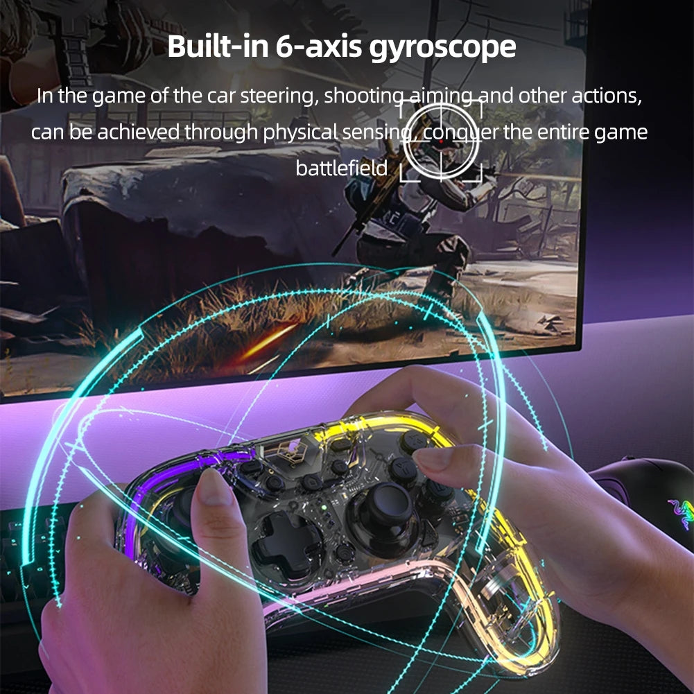 AOLION ALNS2258 Transparent trådløs controller til Nintendo Switch Pro spilkonsolhåndtag AOLION ALNS2258 Transparent trådløs controller til Nintendo Switch Pro spilkonsolhåndtag